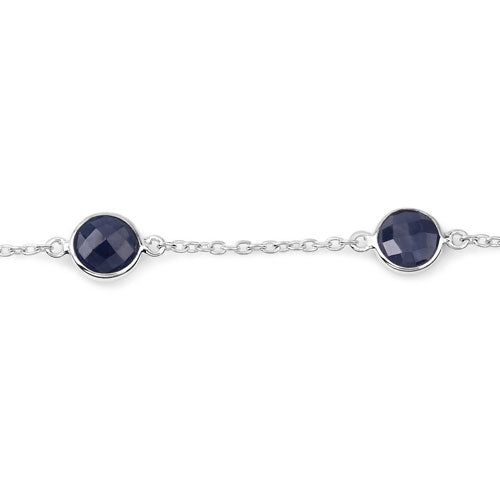 Bids.com 5.00 Carat Genuine Blue Sapphire .925 Sterling Silver Bracelet Bracelets