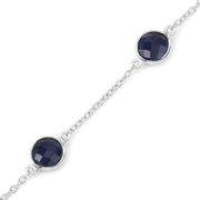 Bids.com 5.00 Carat Genuine Blue Sapphire .925 Sterling Silver Bracelet Bracelets