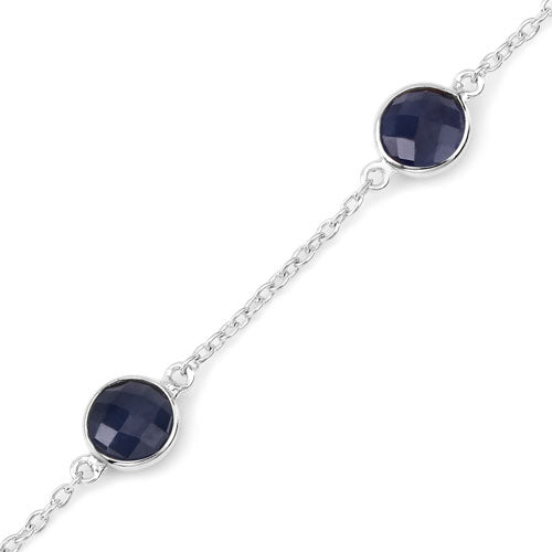 Bids.com 5.00 Carat Genuine Blue Sapphire .925 Sterling Silver Bracelet Bracelets