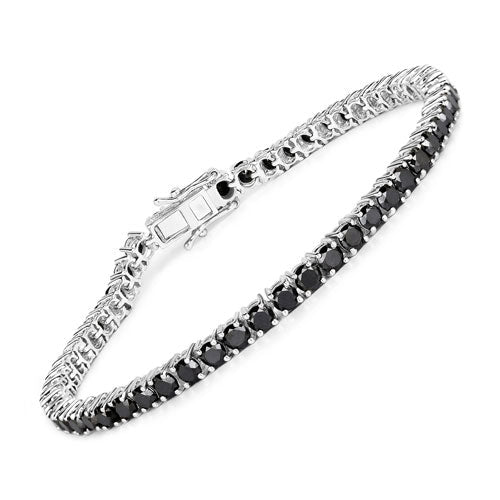 Bids.com 5.40 Carat Genuine Black Diamond .925 Sterling Silver Bracelet Bracelets