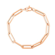 Bids.com 14K Rose Gold Extra Wide Paperclip Chain Bracelet Bracelets