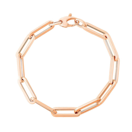 Bids.com 14K Rose Gold Extra Wide Paperclip Chain Bracelet Bracelets