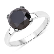 Bids.com 3.00 Carat Genuine Black Diamond 14K White Gold Ring Rings