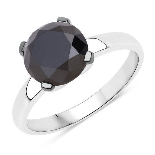 Bids.com 3.00 Carat Genuine Black Diamond 14K White Gold Ring Rings