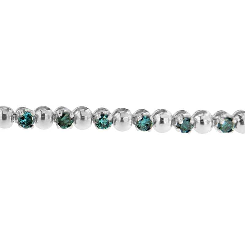 Bids.com 14K White Gold Round-Cut Blue Diamonds Bracelet (3.00 cttw, Blue Color, Clarity) Bracelets