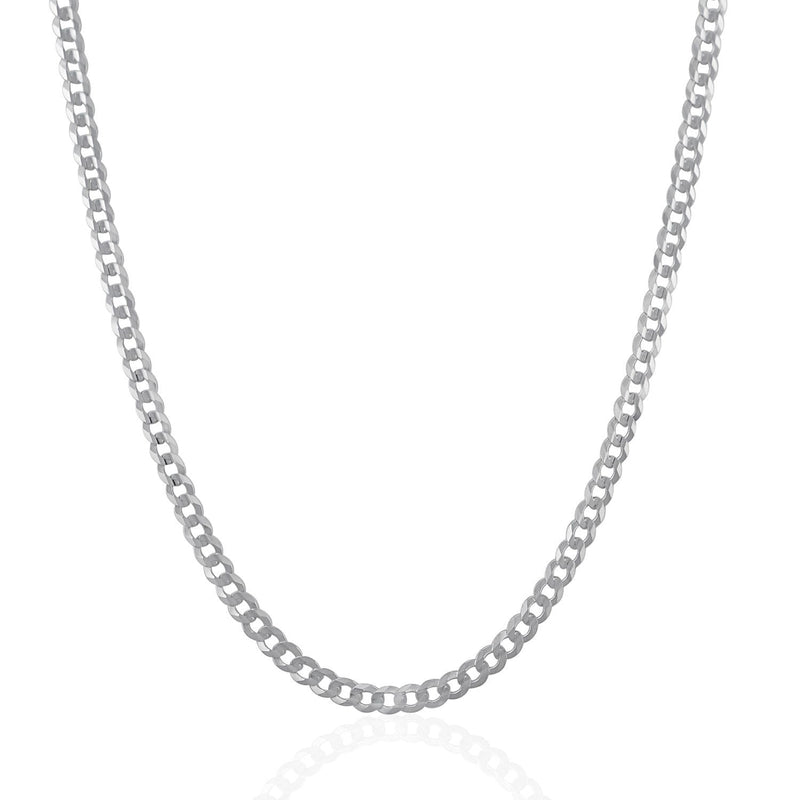 Bids.com 3.6mm 14k White Gold Solid Curb Chain Necklaces