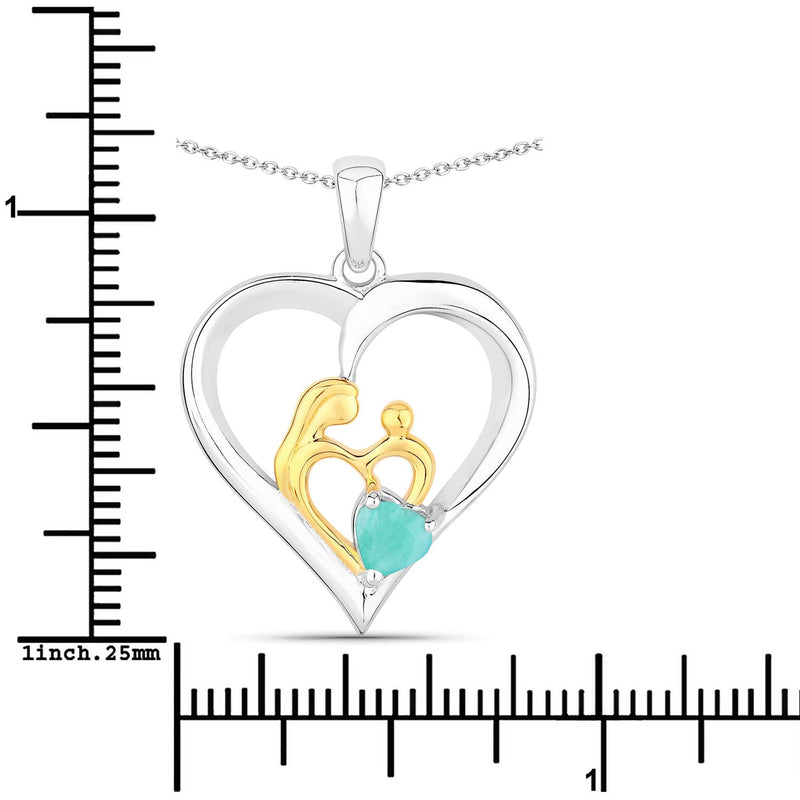 Bids.com 0.45 Carat Genuine Emerald .925 Sterling Silver Pendant Pendants