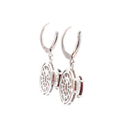 Bids.com .38ct Garnet Diamond Dangle Earrings Sterling Silver Earrings