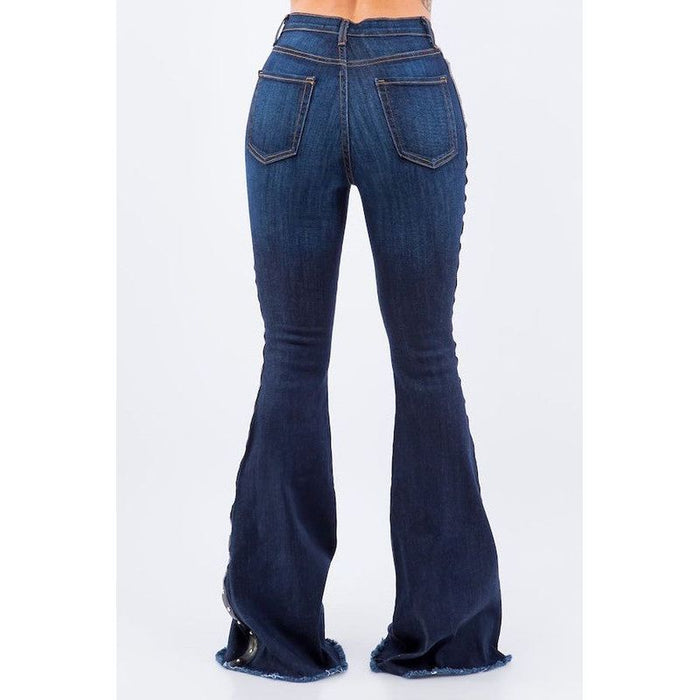 Ropin Bell Bottom Jean in Dark Wash