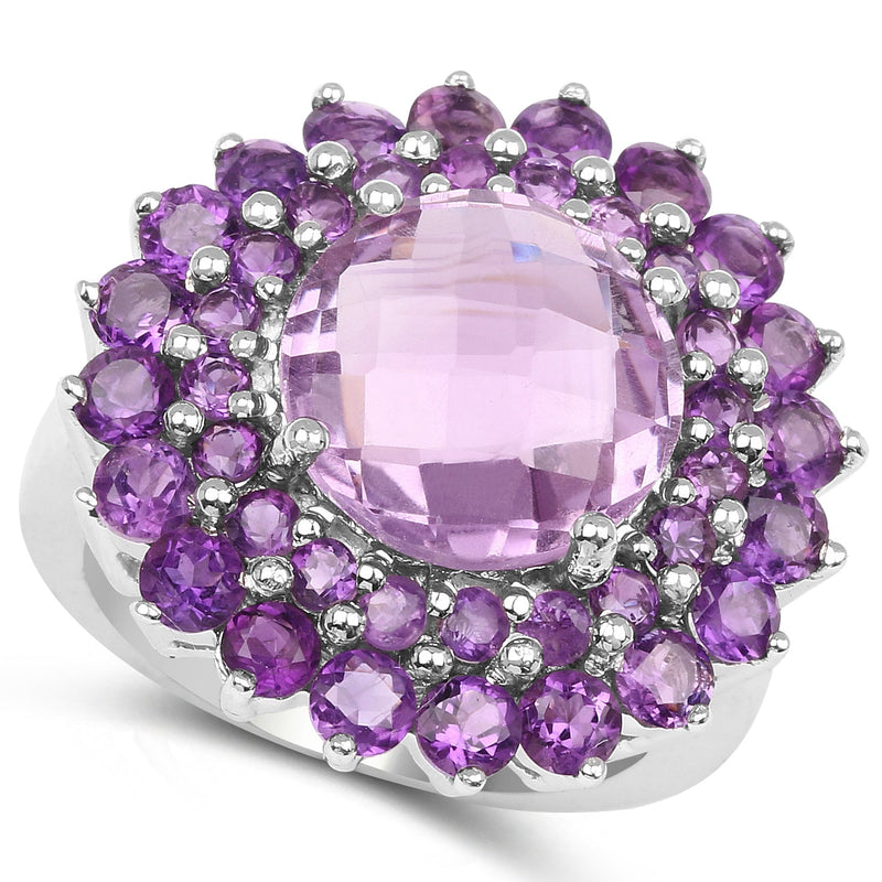 Bids.com 8.02 Carat Genuine Amethyst .925 Sterling Silver Ring Rings
