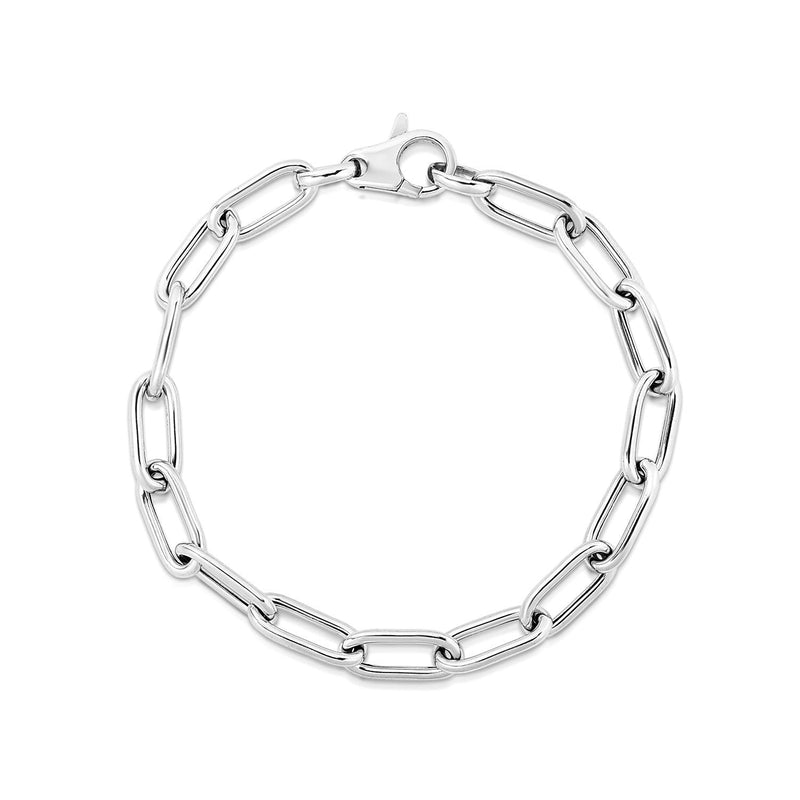 Bids.com Sterling Silver Wide Paperclip Chain Bracelet Bracelets