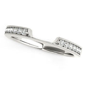 Bids.com 14k White Gold Curved Section Antique Style Diamond Wedding Band (1/8 cttw) Rings