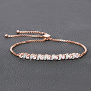 Bids.com 0.89 Carat Genuine Morganite and White Topaz .925 Sterling Silver Bracelet Bracelets