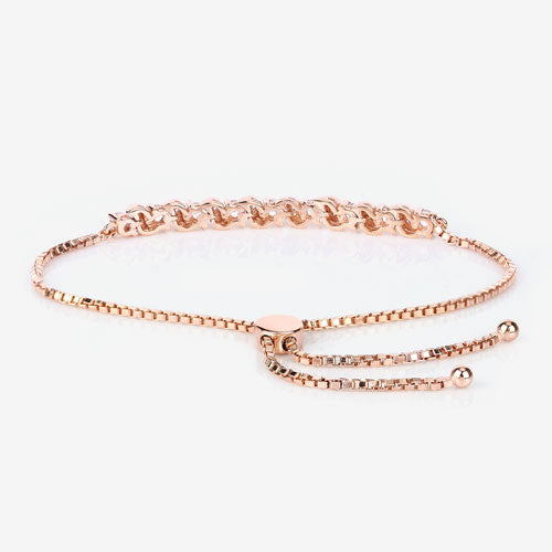 Bids.com 0.89 Carat Genuine Morganite and White Topaz .925 Sterling Silver Bracelet Bracelets