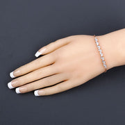 Bids.com 0.89 Carat Genuine Morganite and White Topaz .925 Sterling Silver Bracelet Bracelets