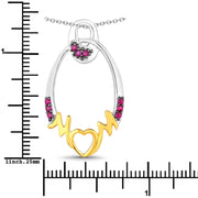 Bids.com 0.18 Carat Genuine Ruby .925 Sterling Silver Pendant Pendants