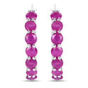 Bids.com 2.80 Carat Genuine Ruby .925 Sterling Silver Earrings Earrings