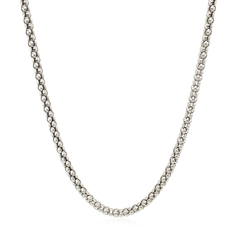 Bids.com Rhodium Plated 2.5mm Sterling Silver Popcorn Style Chain Necklaces