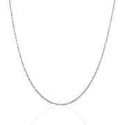 Bids.com 10k White Gold Solid Diamond Cut Rope Chain 1.4mm Necklaces