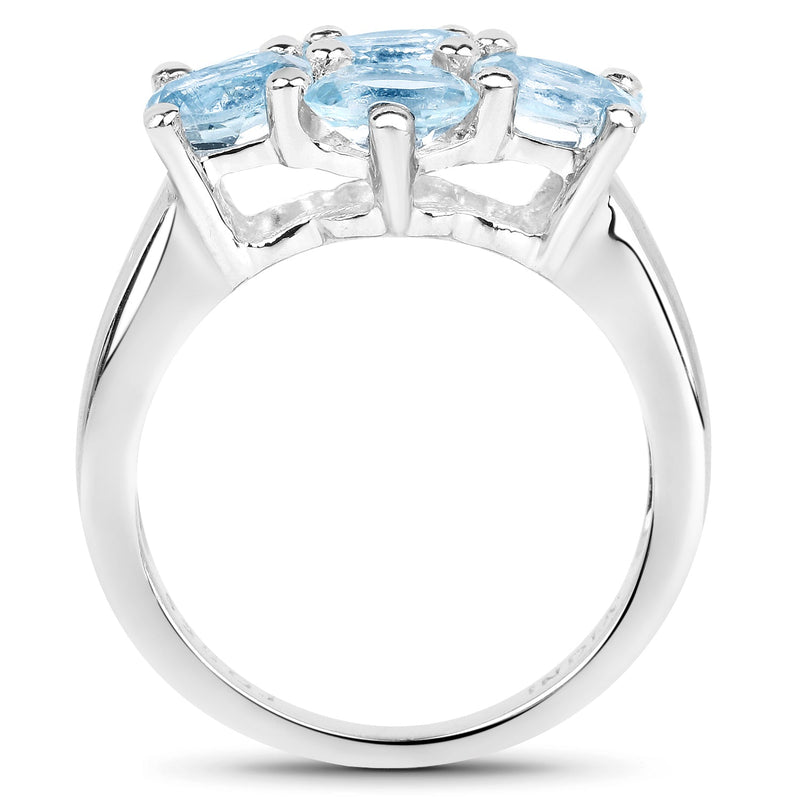 Bids.com 3.57 Carat Genuine  Blue Topaz .925 Sterling Silver Ring Rings
