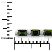 Bids.com 19.04 Carat Genuine Green Tourmaline and White Diamond 14K White Gold Bracelet Bracelets