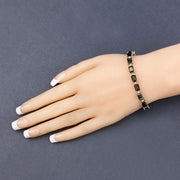 Bids.com 19.04 Carat Genuine Green Tourmaline and White Diamond 14K White Gold Bracelet Bracelets
