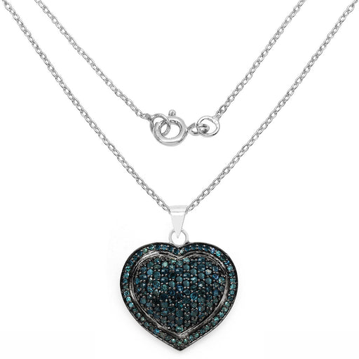 Bids.com 1.25 Carat Genuine Blue Diamond .925 Sterling Silver Pendant Pendants