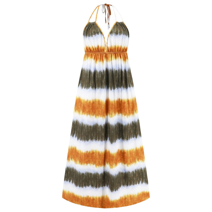 Tie-Dye Halter Neck Sleeveless Dress