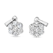 Bids.com 14KT White Gold 1/2 cttw Diamond Floral Cluster Pendant Necklace (HI, SI2-I1) Necklaces