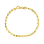 Bids.com 5.0mm 10k Yellow Gold Solid Diamond Cut Rope Bracelet Bracelets