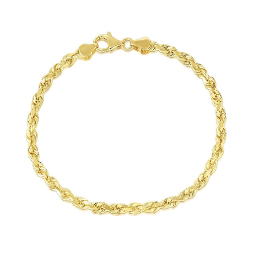 Bids.com 5.0mm 10k Yellow Gold Solid Diamond Cut Rope Bracelet Bracelets