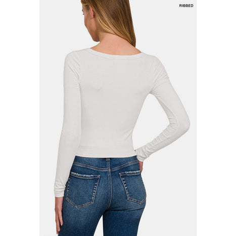 Zenana Scoop Neck Long Sleeve T-Shirt