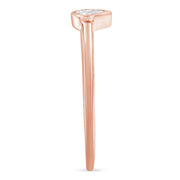 Bids.com 14K Rose Gold Plated .925 Sterling Silver 1/20 Carat Diamond Teardrop Pear-Shaped Miracle Set Petite Fashion Ring (J-K Color, I1-I2 Clarity) - Size 6 Rings