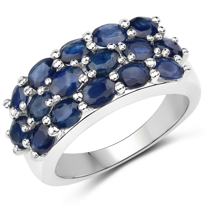 Bids.com 10.40 Carat Genuine Blue Sapphire .925 Sterling Silver 3 Piece Jewelry Set (Ring, Earrings, and Pendant w/ Chain) Jewelry Sets
