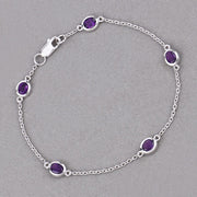 Bids.com 1.70 Carat Genuine Amethyst .925 Sterling Silver Bracelet Bracelets