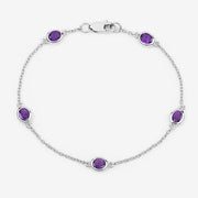Bids.com 1.70 Carat Genuine Amethyst .925 Sterling Silver Bracelet Bracelets