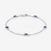 Bids.com 1.70 Carat Genuine Amethyst .925 Sterling Silver Bracelet Bracelets