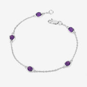 Bids.com 1.70 Carat Genuine Amethyst .925 Sterling Silver Bracelet Bracelets