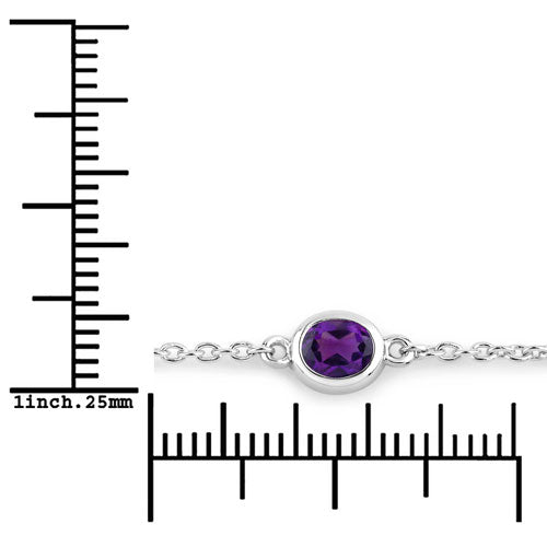 Bids.com 1.70 Carat Genuine Amethyst .925 Sterling Silver Bracelet Bracelets