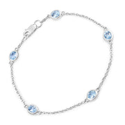 Bids.com 1.80 Carat Genuine Blue Topaz .925 Sterling Silver Bracelet Bracelets