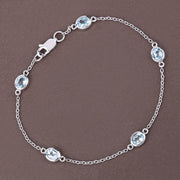 Bids.com 1.80 Carat Genuine Blue Topaz .925 Sterling Silver Bracelet Bracelets