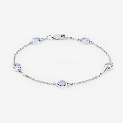 Bids.com 1.80 Carat Genuine Blue Topaz .925 Sterling Silver Bracelet Bracelets