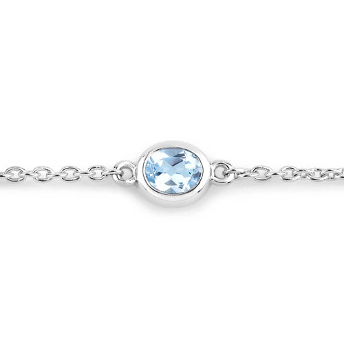 Bids.com 1.80 Carat Genuine Blue Topaz .925 Sterling Silver Bracelet Bracelets
