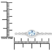 Bids.com 1.80 Carat Genuine Blue Topaz .925 Sterling Silver Bracelet Bracelets