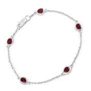 Bids.com 2.25 Carat Genuine Garnet .925 Sterling Silver Bracelet Bracelets