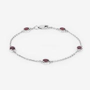 Bids.com 2.25 Carat Genuine Garnet .925 Sterling Silver Bracelet Bracelets