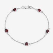 Bids.com 2.25 Carat Genuine Garnet .925 Sterling Silver Bracelet Bracelets