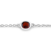 Bids.com 2.25 Carat Genuine Garnet .925 Sterling Silver Bracelet Bracelets