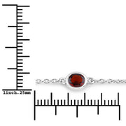 Bids.com 2.25 Carat Genuine Garnet .925 Sterling Silver Bracelet Bracelets