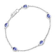 Bids.com 1.65 Carat Genuine Tanzanite .925 Sterling Silver Bracelet Bracelets